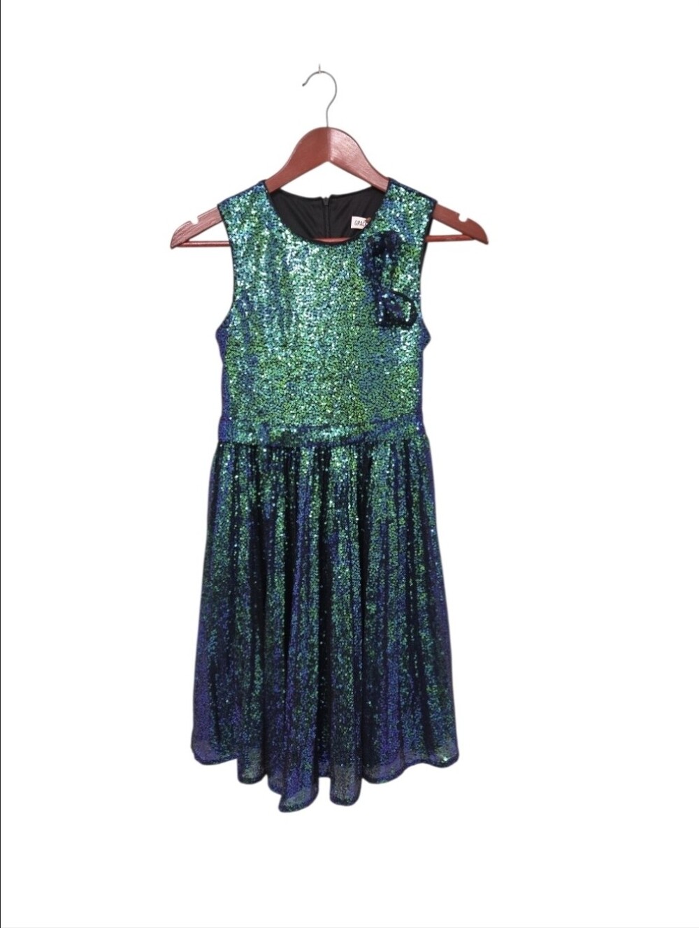 Grace Karin New Sequin Girls Dress Size 12 With Hairbow Holiday Formal Wedding